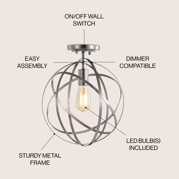 Alma 13" Metal LED Flush Mount
